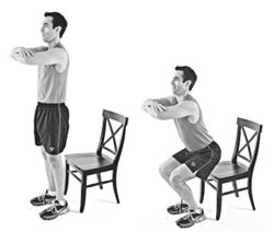 Exercise Tips for Seniors; Chair Squat Exercise  The sit to stand or chair  squat is a very common exercise. Suzy shares some simple technique tips as  well as some progressions to